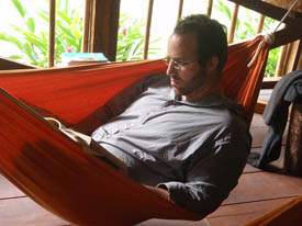 reading in a hammock