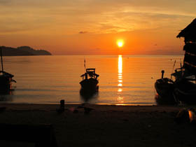 sunset at sea gypsy village - Thailand