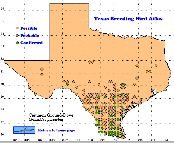 Texas Breeding Bird Atlas map