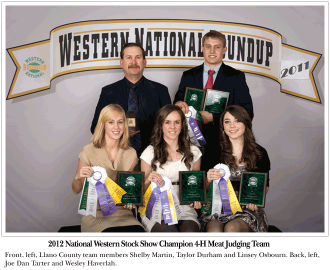 2012 National Western Stock Show Champion 4H Meat Judging Team 4H