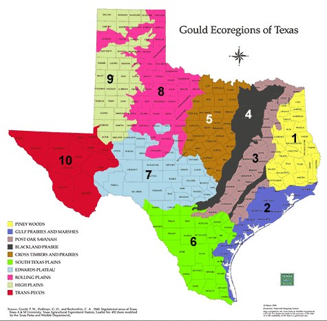 Texas Ecoregions Map - AggieClover