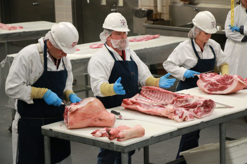Pork cutting demonstration
