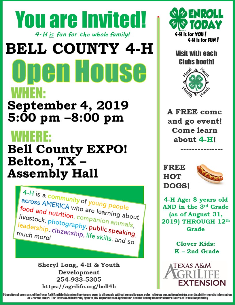 Open House Bell County 4 H