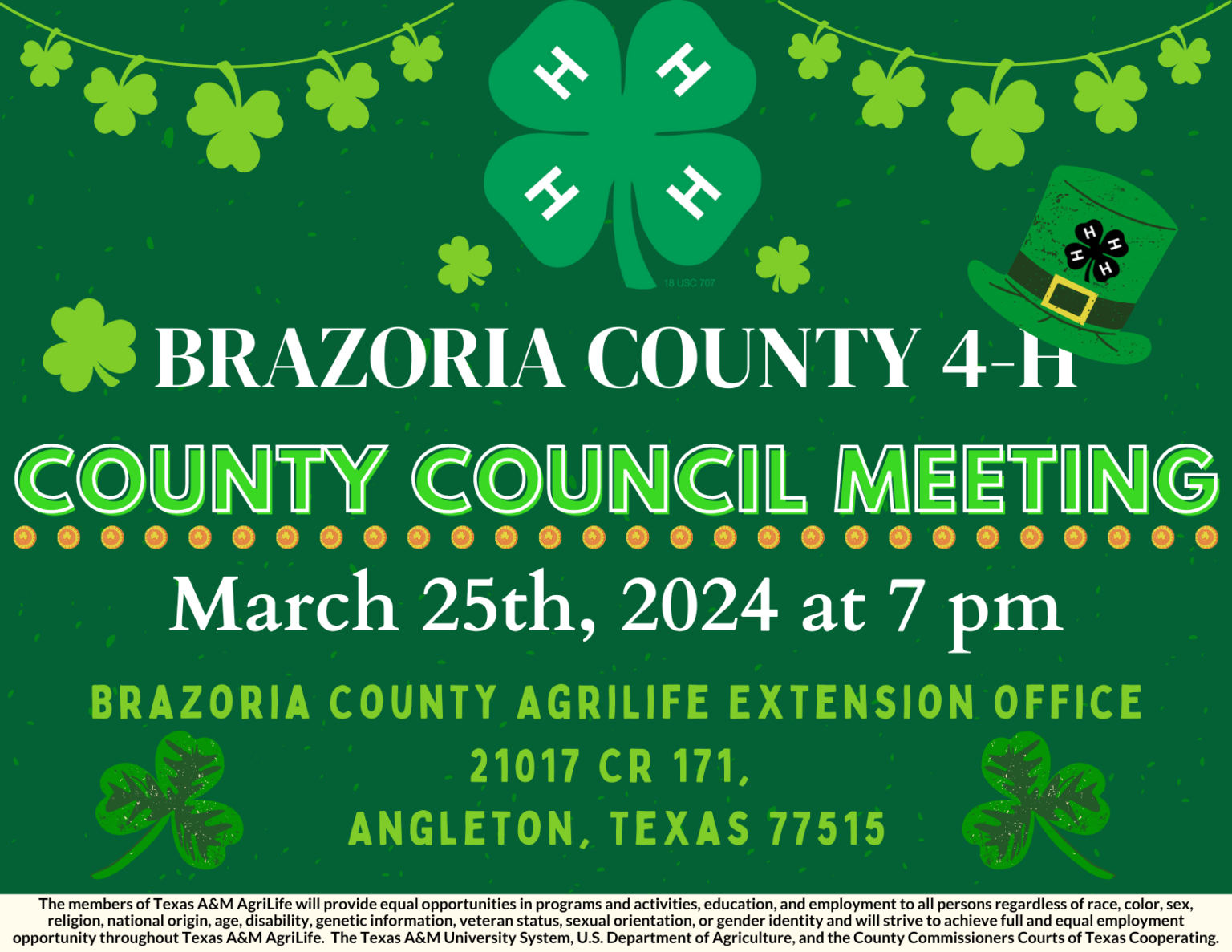 4-H County Council March Meeting