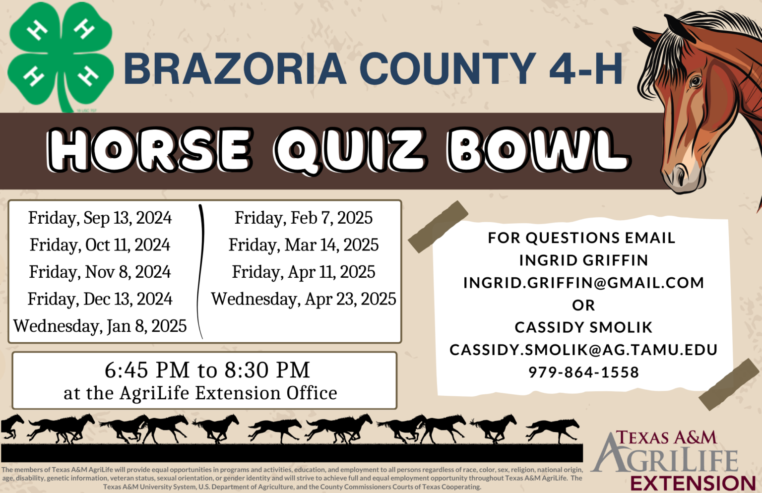 4-H Horse Quiz Bowl Practice 2024-2025