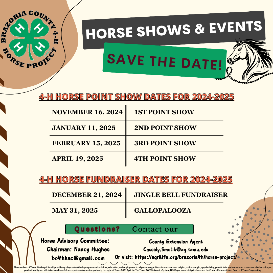 4-H Horse Show Dates (2)