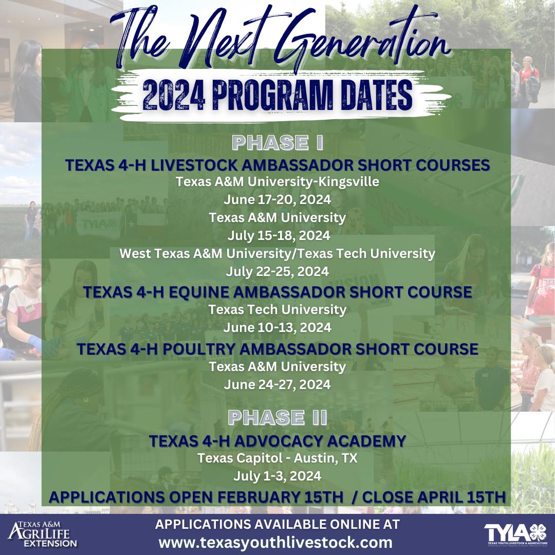 4-H the next generation 2024 program dates