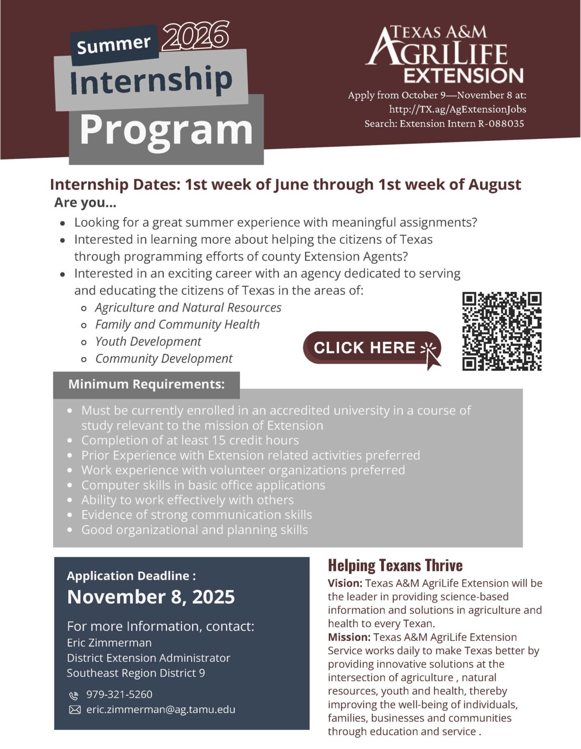 D-9 Recruitment Internship Program Flyer