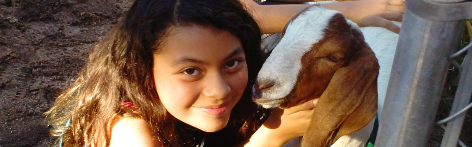 girl with goat long