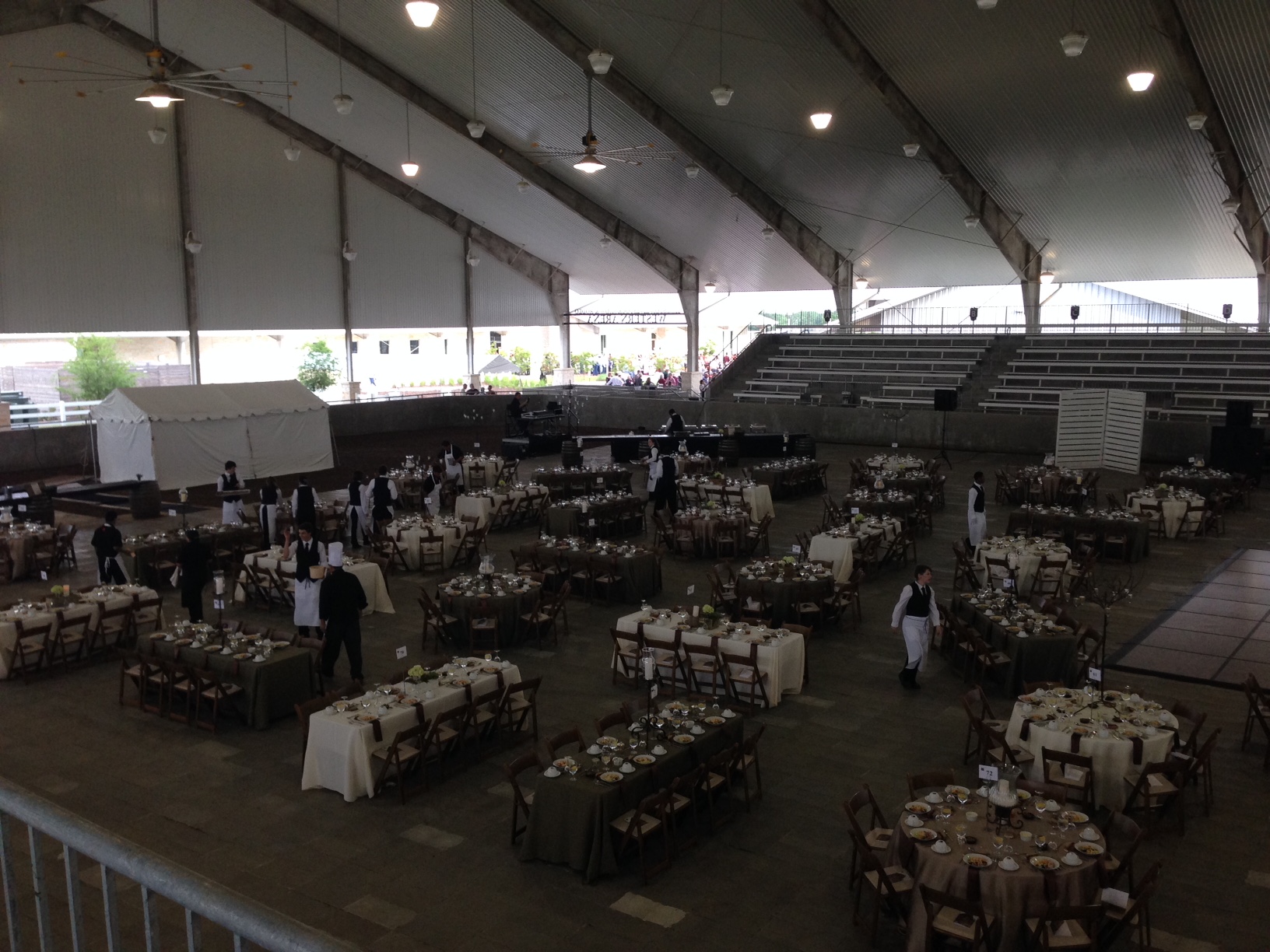 Arena with tables