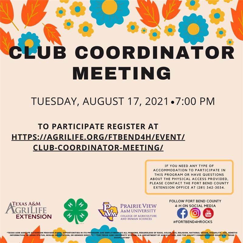 Club Coordinator Meeting