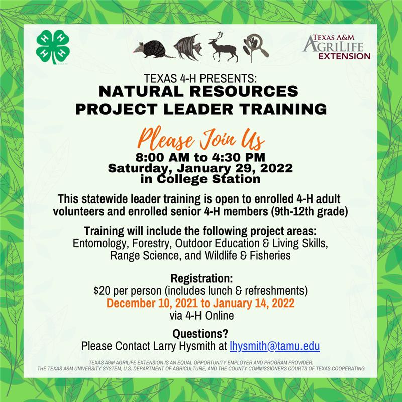 Natural Resources Project Leader Training