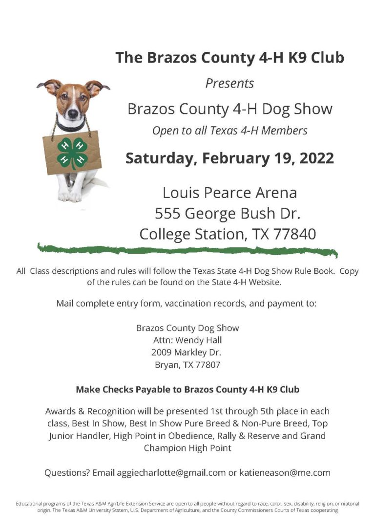 The Brazos County 4H K9 Club Open Dog Show