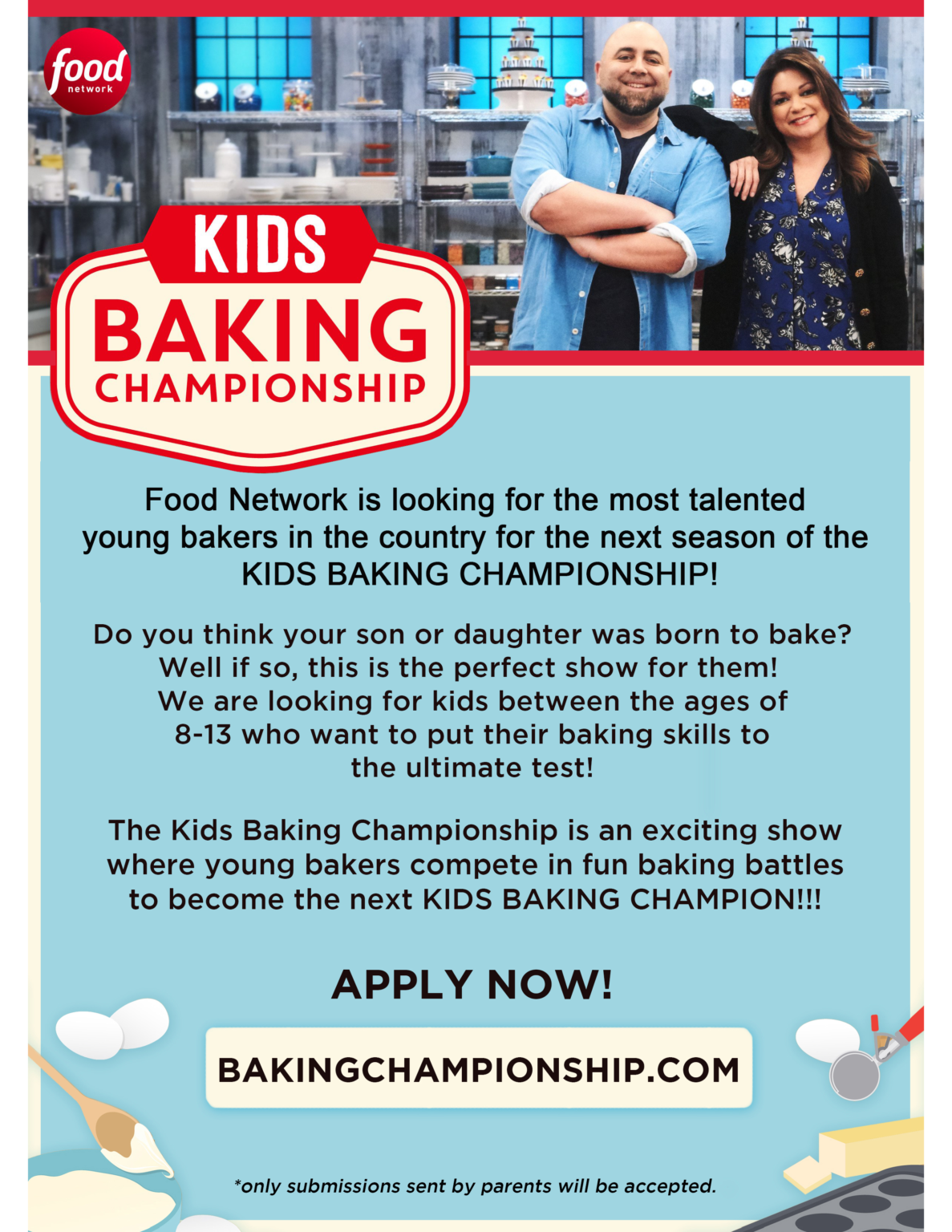 Food Network KIDS BAKING CHAMPIONSHIP Casting