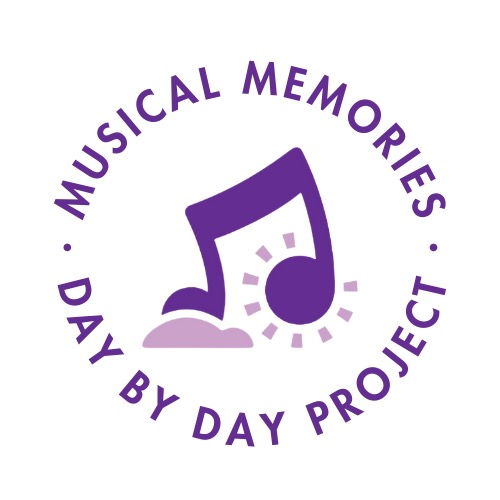 Musical Memories, Day by Day Project: Club logo, purple music note with purple lettering