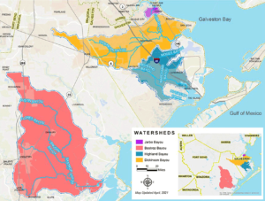 Galveston Bay Coaltion of Watersheds 2021 Regional Map