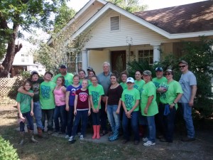 Cedar Bayou 4-H helps cleans a local elderly man's yard for One Day 4-H.