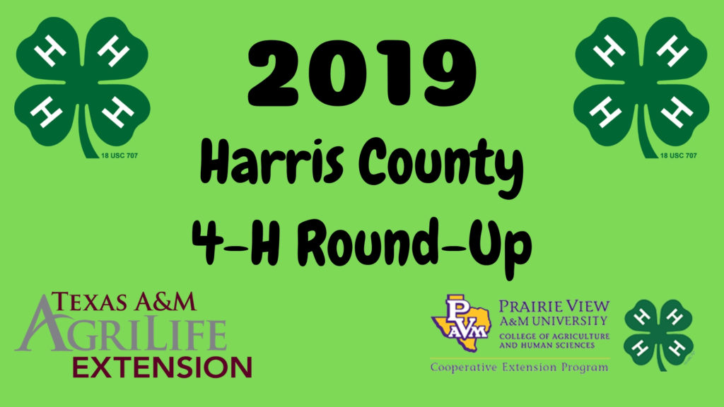 Banner stating 2019 Harris County 4-H Round Up