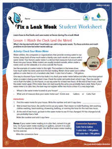 fix a leak student wksht