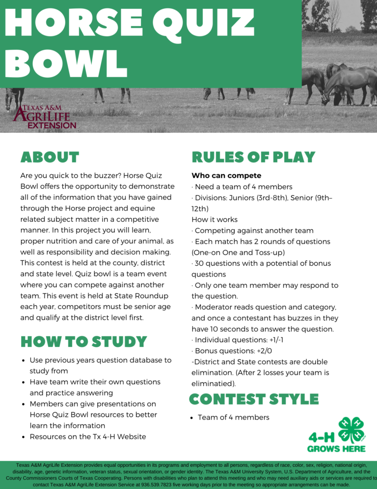 4H Roundup Information Montgomery County 4H