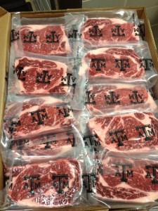 "Ribeye Steaks with TAMU Logo"