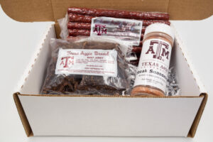 gift box with different kinds of jerky and seasoning