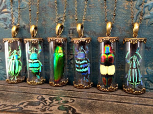 insect terrarium necklaces
