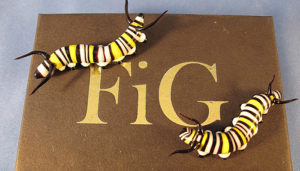 glass lampwork caterpillars by FIG studios