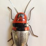 Metal beetle art piece by Paul Sumner.
