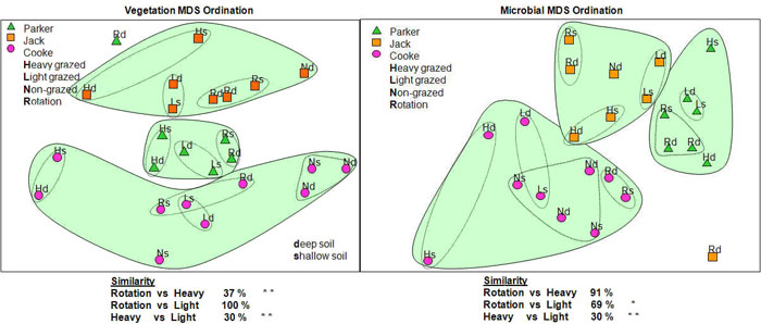 Diagrams of Vegetation MDS Ordination and Microbial MDS Ordination