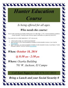 Hunter Education Course flyer (2)